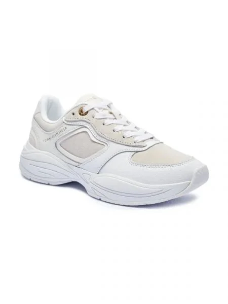 Tommy Hilfiger Bőr sneakers tornacipő CHUNKY fehér