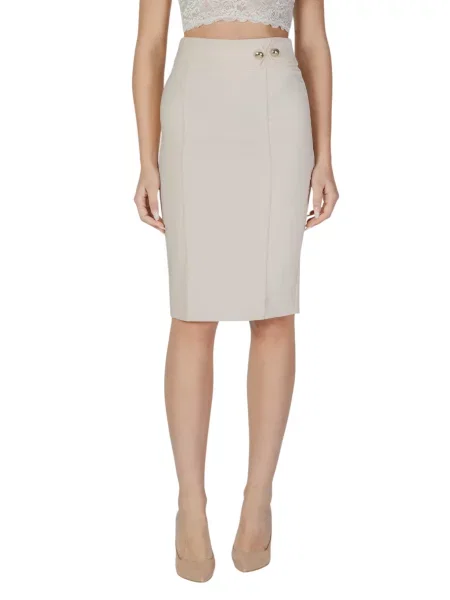 Spódnica midi Rinascimento do kolan biała