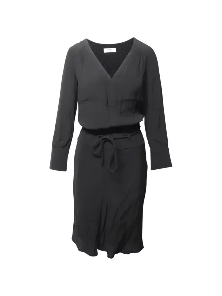 Cu centură rochie midi Ba&sh cu decolteu în V negru