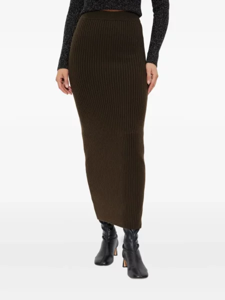 Fustă midi Max Mara până la genunchi maro