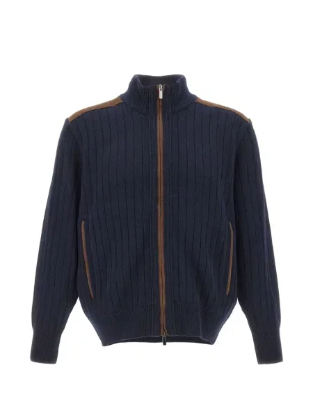 Cardigan Paul & Shark din piele de căprioară albastru