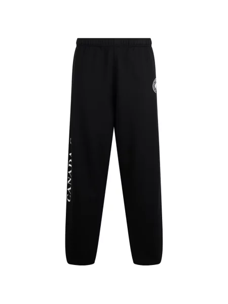 Pantaloni Canada Goose alergare cu autograf negru