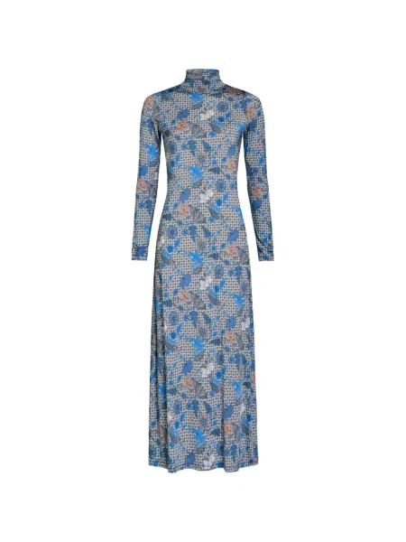 Rochie maxi Marie Oliver cu model floral cu imagine albastru
