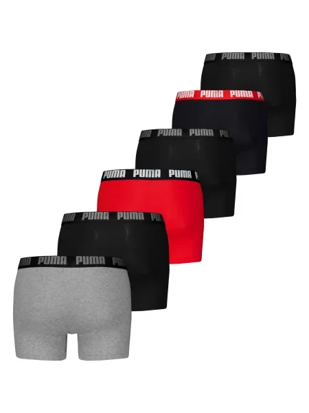 PUMA Boxeri Everyday gri amestecat / roșu / negru alb