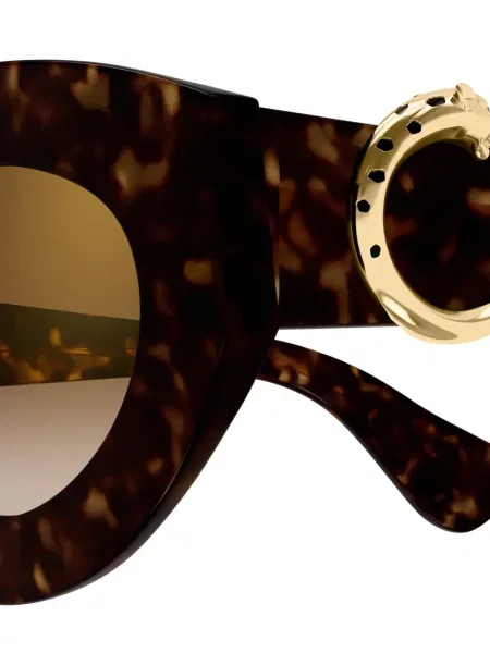 Ochelari de soare Cartier Eyewear cu model leopard maro