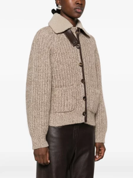 Gulerat cardigan Brunello Cucinelli tricotate