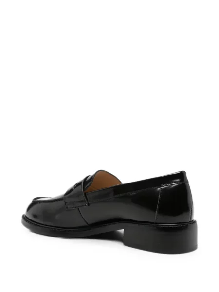 Kožne loaferice Furla s autogramom crna