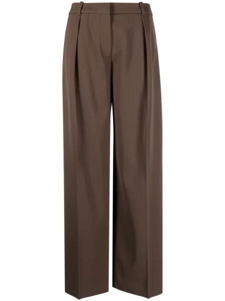 Pantaloni Calvin Klein din țesătură twill cu picior lat