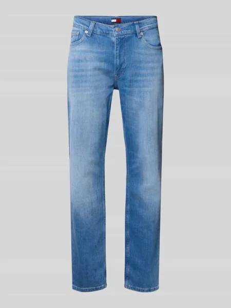 Jeansy o kroju slim fit z mieszanki bawełny Tommy Jeans niebieskie