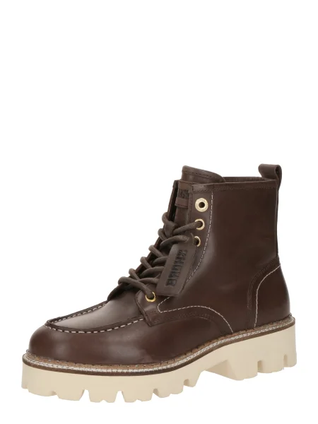 BRONX Šněrovací kozačky Reav-y tmavě hnědá