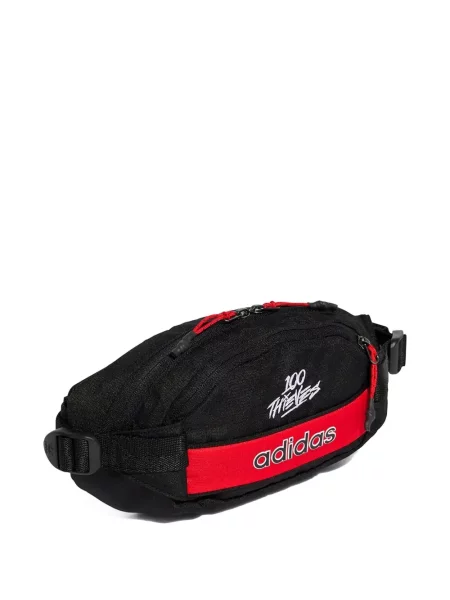 Pruhované kraťasy Adidas s výšivkou černé