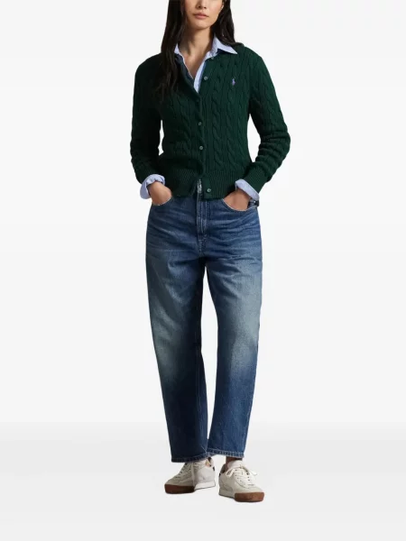Căciulă Polo Ralph Lauren cu broderie cu dungi cowboy roșu