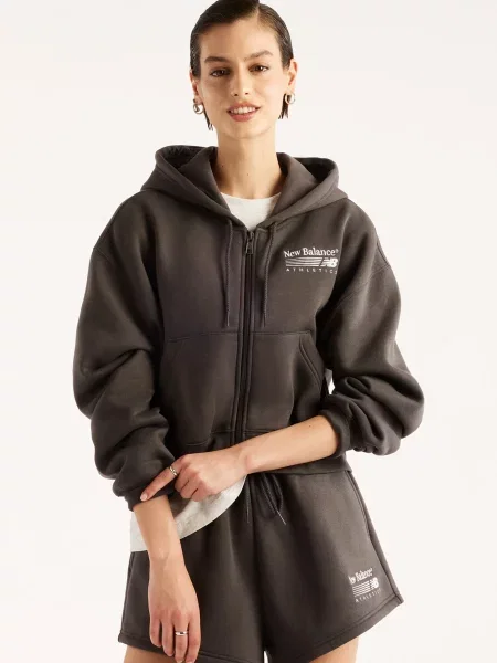 Флісове худі New Balance сіре