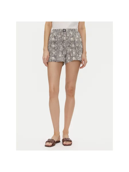 HUGO Rövid pizsama nadrág Nika_Shorts Színes Relaxed Fit barna