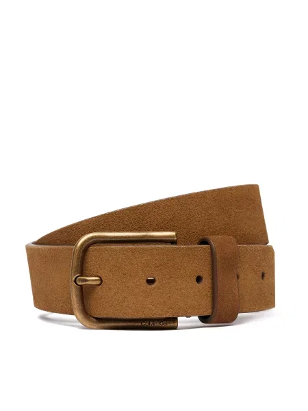 Calvin Klein Pas Round Buckle Suede Fixed rjava
