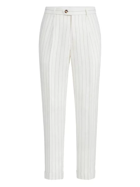 Plisované kalhoty Brunello Cucinelli bílé