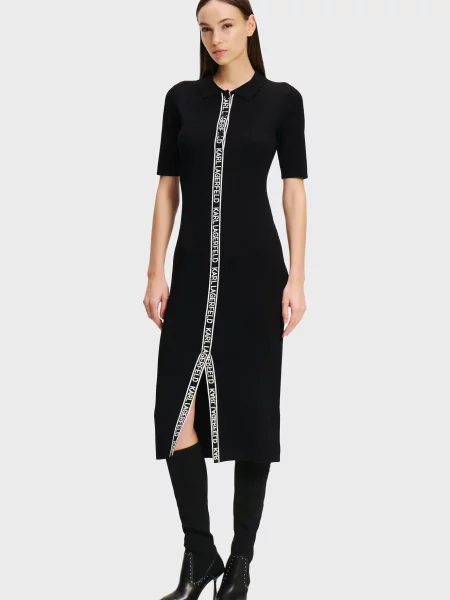 Трикотажна костюмна сукня Karl Lagerfeld чорна