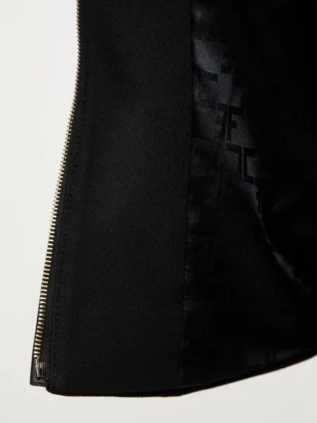 Однотонный пиджак Elisabetta Franchi однобортный черный