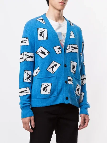 Dans cardigan Amiri tricotate albastru