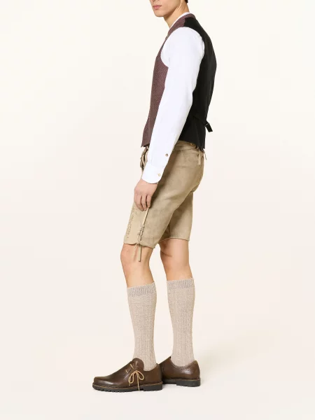 Ostarrichi Klasické Kožené Kalhoty Franz režná