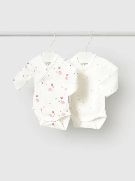Mayoral Newborn body dojčenské s bavlnou béžová