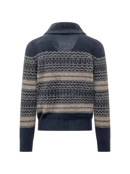 Gulerat cardigan Brunello Cucinelli albastru