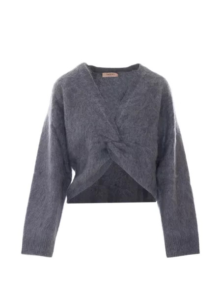 Pulover Twinset cu decolteu în V gri