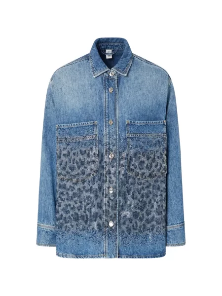 Top Liu Jo cu imagine cu imprimeu animal print albastru