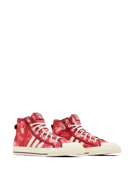 Pantaloni Adidas cu dungi alergare roșu