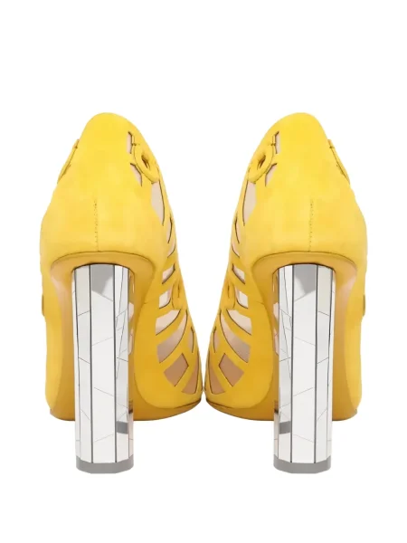 Pantofi cu toc Ferragamo din piele galben