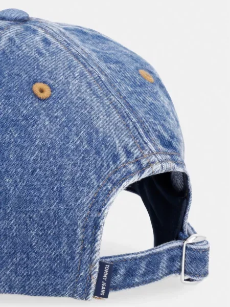 Tommy Jeans czapka z daszkiem jeansowa niebieska