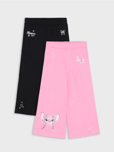 Sinsay kalhoty wide leg s potiskem 2 pack Disney vícebarevná