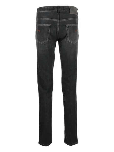 Skinny jeansy skinny Barba ze stretchu czarne