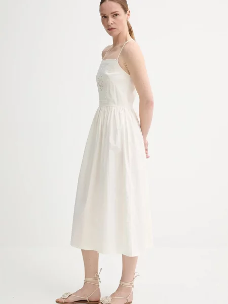 Sessun sukienka midi rozkloszowana beżowy