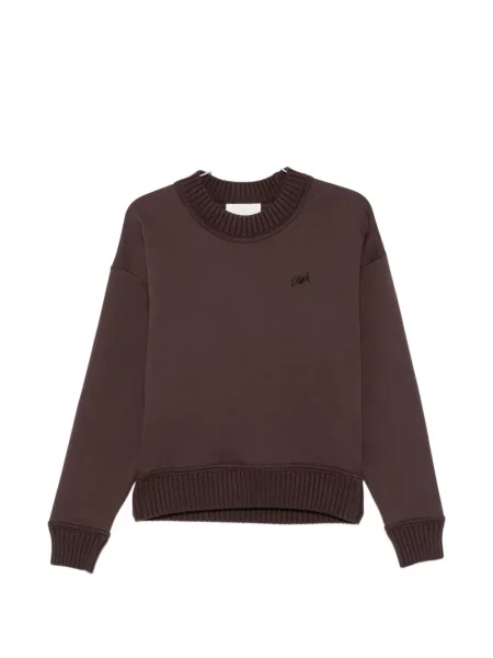 Hanorac Closed cu broderie maro