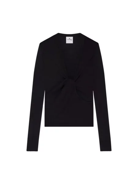 Sweter Courreges z dekoltem w serek czarny