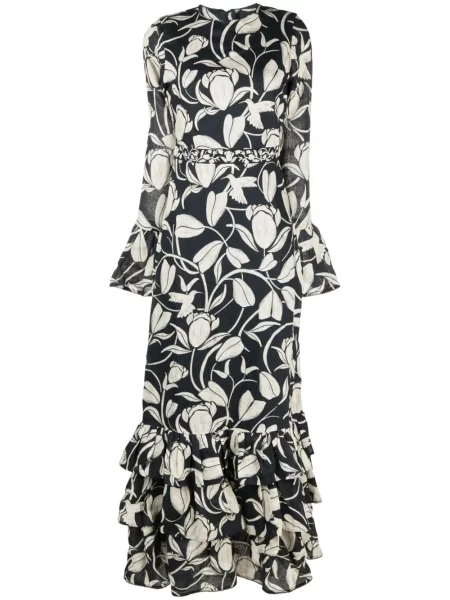 Rochie maxi Agua By Agua Bendita de in cu model floral cu imagine albastru