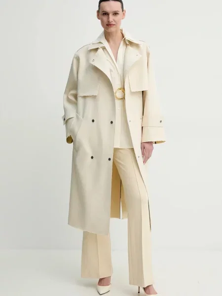 Day Birger et Mikkelsen płaszcz Chapin przejściowy dwurzędowy beżowy