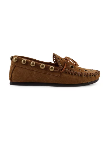 Loafersy Isabel Marant zamszowe brązowe