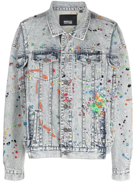 Geacă de blugi Mostly Heard Rarely Seen cu broderie albastru