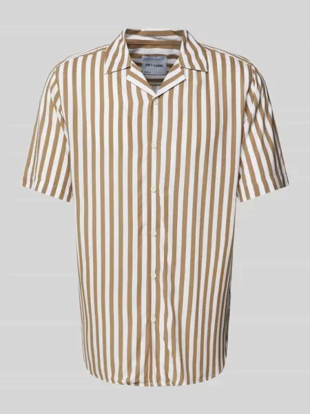 Koszula casualowa o kroju regular fit z rękawem o dł. model ‘WAYNE’ Only & Sons beżowa