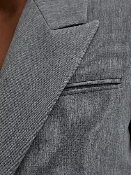 Однотонный пиджак Allsaints однобортный серый