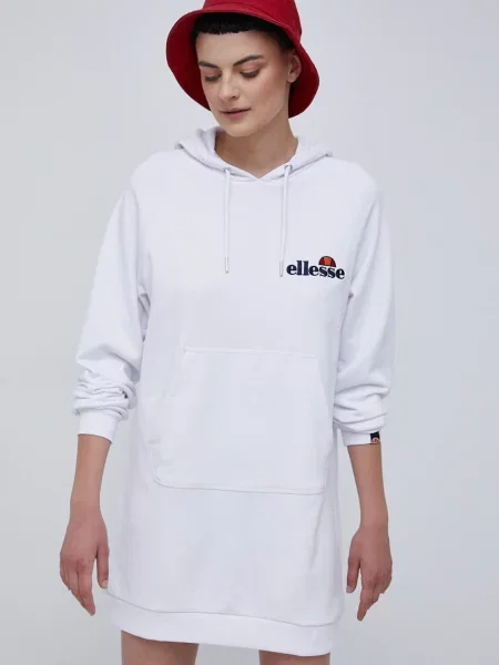 Рокля Ellesse къс модел със стандартна кройка бяло