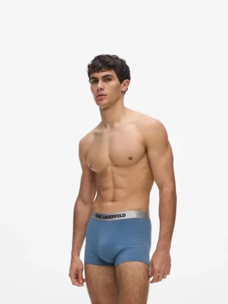 Karl Lagerfeld Boxerky dymovo modrá / sivá čierna