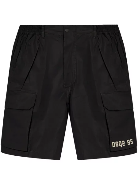 Pantaloni scurți cargo Dsquared2 cu imagine negru