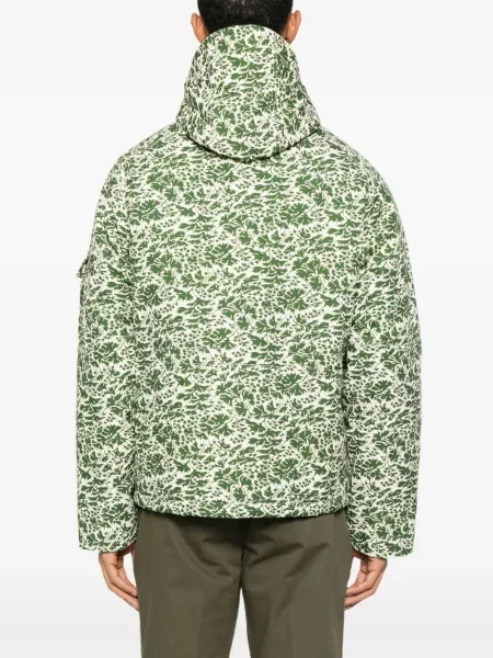 Geacă cu puf Fursac cu model floral cu imagine verde