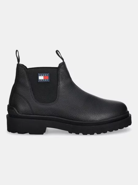 Tommy Jeans Gležnjarji Chelsea Tjm Chelsea Leather Wl črna