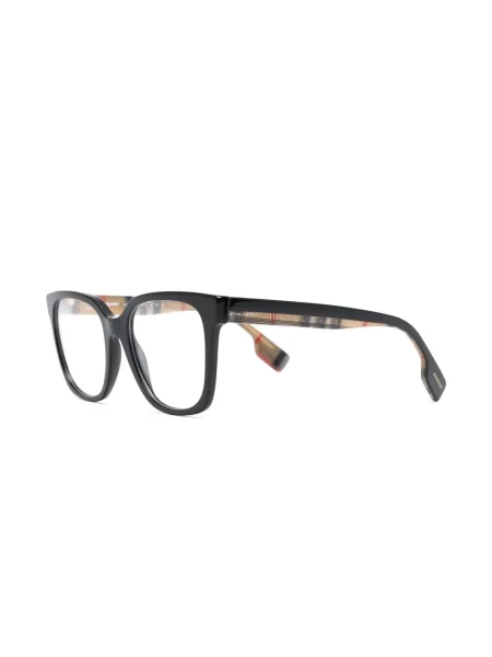 Kostkovaný retro čtvercové sluneční brýle Burberry Eyewear černý