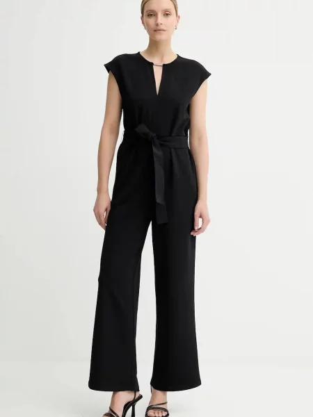 Kombinezon Calvin Klein s v izrezom crna