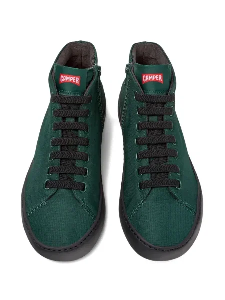 Top Camper cu șireturi din dantelă verde